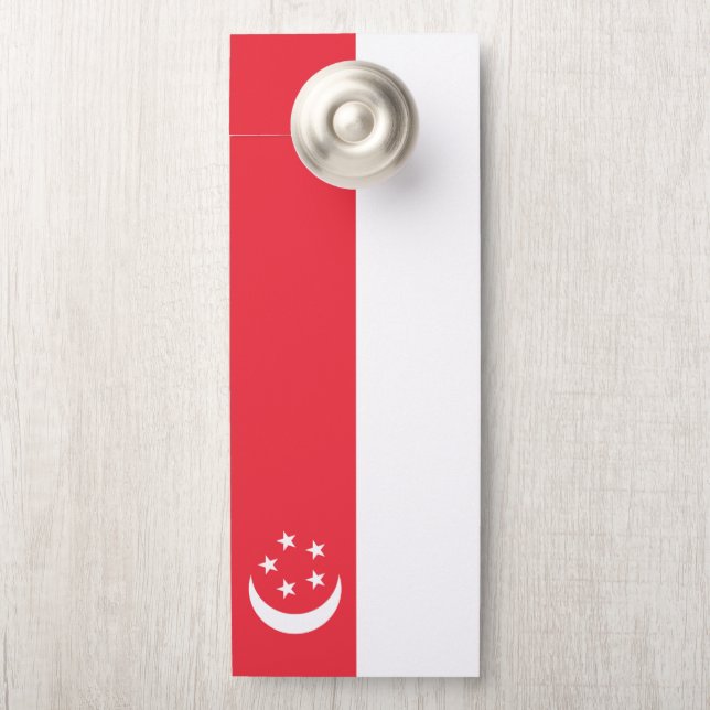 Affichette De Porte Drapeau de Singapour (Sur le bouton)