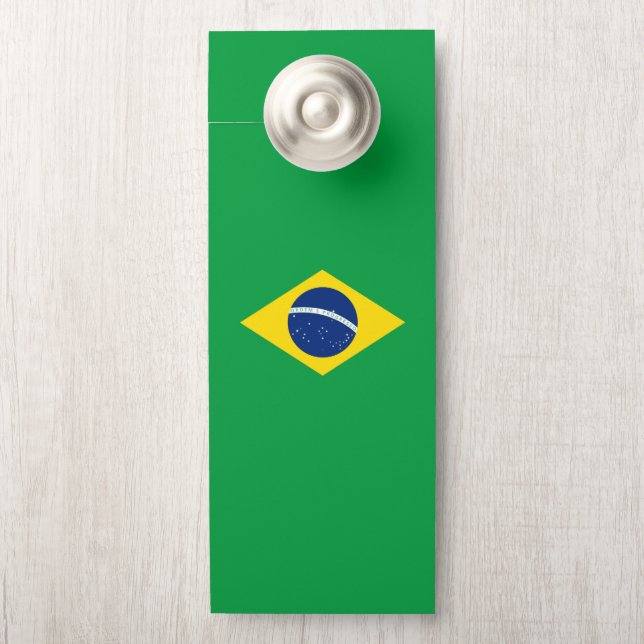 Affichette De Porte Drapeau du Brésil (Sur le bouton)