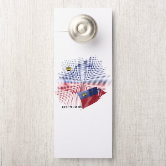 Affichette De Porte drapeau du Liechtenstein (Sur le bouton)