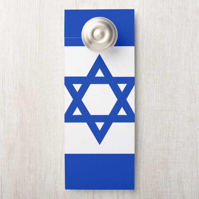 Affichette De Porte Drapeau Israël (Sur le bouton)