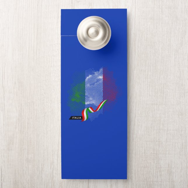 Affichette De Porte Drapeau italien (Sur le bouton)