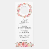 Affichette De Porte Dream Rose Floral Mariage Invité Ne Disturbe Pas (Devant)