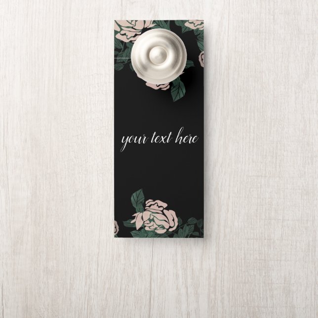 Affichette De Porte élégant floral (Sur le bouton)