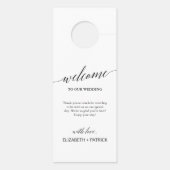 Affichette De Porte Élégant Mariage de calligraphie noire invité (Dos)