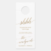 Affichette De Porte Élégant Mariage de calligraphie or (Devant)