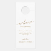 Affichette De Porte Élégant Mariage de calligraphie or (Dos)