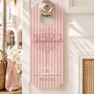 Affichette De Porte Enterrement de vie de jeune fille Pink Palm Beach