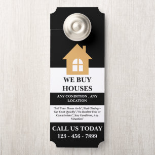 Affichette De Porte Entrepreneur immobilier 'Nous achetons des maisons