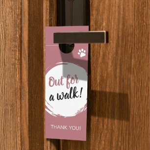 Affichette De Porte Entreprise de garde d'animaux et de promenade de c