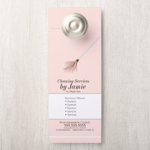 Affichette De Porte Entreprise de service de nettoyage