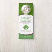 Affichette De Porte Entretien de pelouse moderne/Logo d'herbe paysager (Sur le bouton)