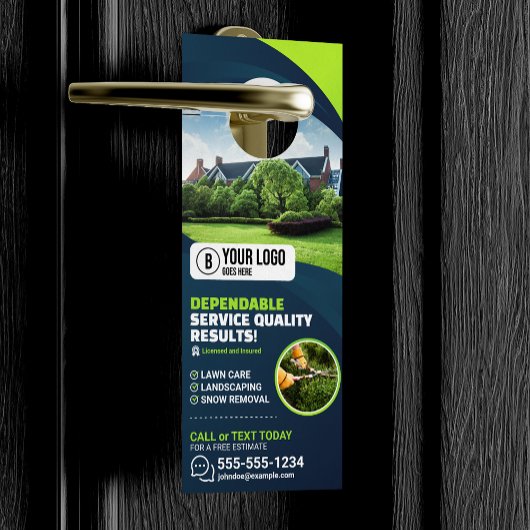 Affichette De Porte Entretien de pelouse professionnel Arbre de jardin