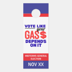 Affichette De Porte Épingler l'inflation du prix du gaz au vote