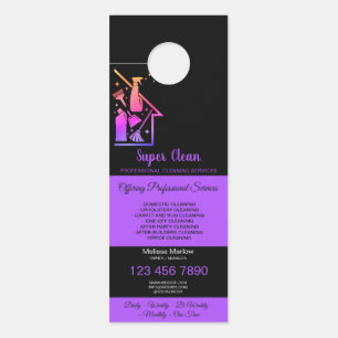 Affichette De Porte Femme de ménage Nettoyage de maison Concierge Gard