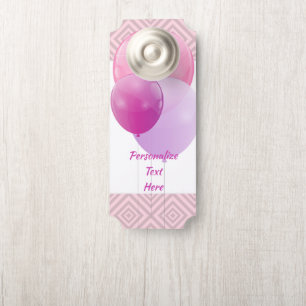 Affichette De Porte Fête de la fête violet salle des ballons