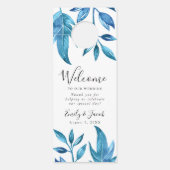 Affichette De Porte Feuille d'Indigo | Accueil Mariage et ne pas déran (Devant)