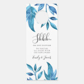 Affichette De Porte Feuille d'Indigo | Accueil Mariage et ne pas déran (Dos)