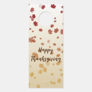 Affichette De Porte Feuilles d'érable de Thanksgiving