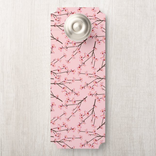 Affichette De Porte Fleur de cerise (Sur le bouton)