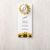 Affichette De Porte Fleur de tournesol Mariage Chute Jaune Blanc (Sur le bouton)