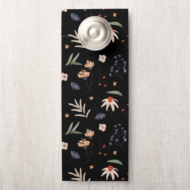 Affichette De Porte Fleurs d'eau simples 1 (Sur le bouton)