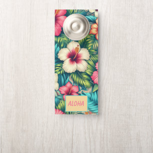 Affichette De Porte Floral hawaïen/tropical