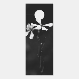 Affichette De Porte floral noir et blanc minimal