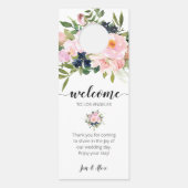Affichette De Porte Floral rose et bleu (Dos)