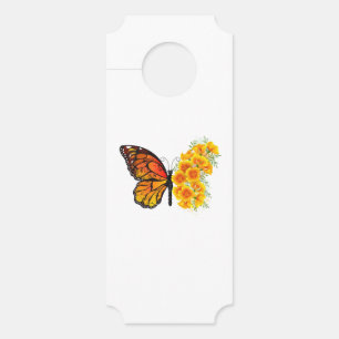 Affichette De Porte Flower Butterfly with Yellow California Poppy