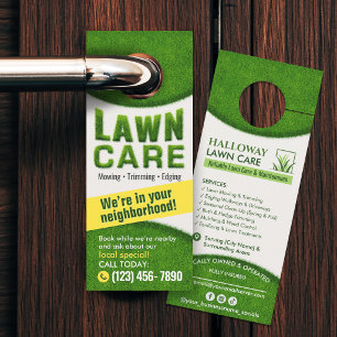 Affichette De Porte Flyer de service de soins de pelouse professionnel