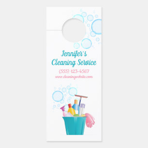 Affichette De Porte Fournitures de nettoyage mignonnes Service de nett