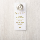 Affichette De Porte Gold Retro Bold Typographie Ne Disturb Pas Mariage (Sur le bouton)