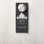 Affichette De Porte Gray Minimal Rustic Immobilier Agent Maison Photo (Sur le bouton)