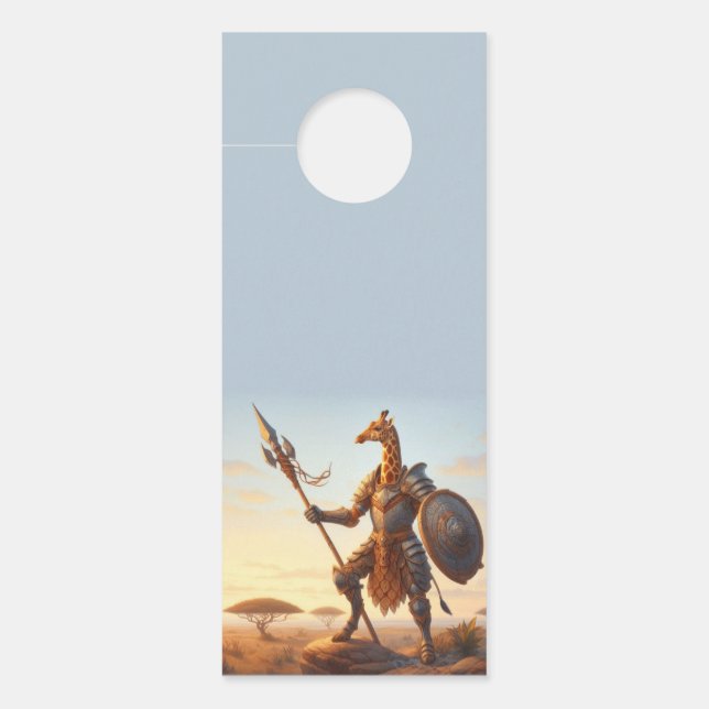 Affichette De Porte Guerrier de girafe (Devant)