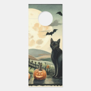Affichette De Porte Halloween/Automne/Automne/citrouille/chat