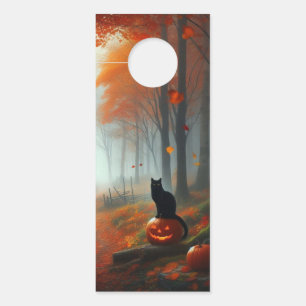 Affichette De Porte Halloween/Automne/Automne/citrouille/chat