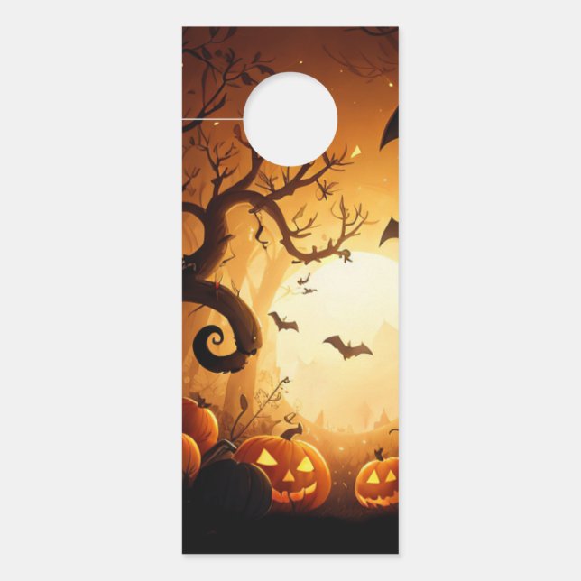 Affichette De Porte Halloween/chauve-souris/Citrouille/automne (Devant)