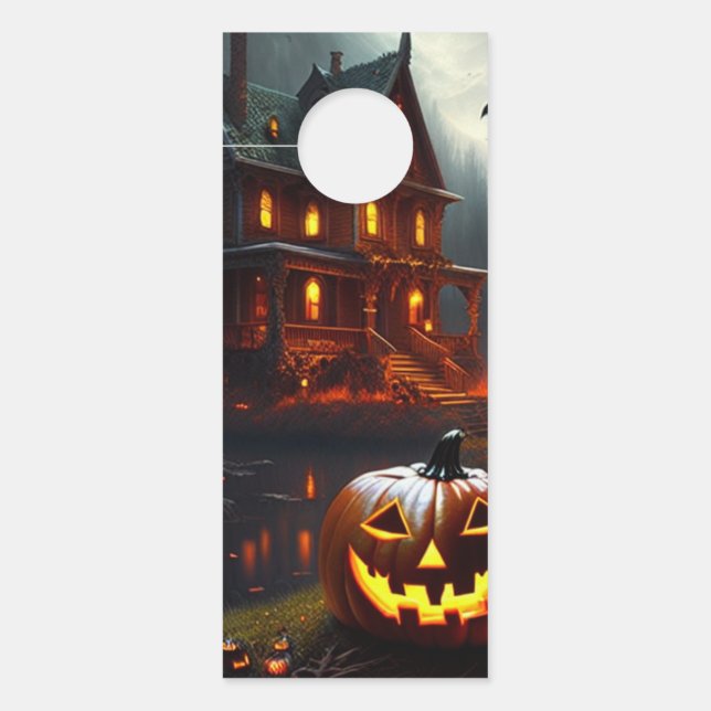 Affichette De Porte Halloween/Citrouille/Automne (Devant)