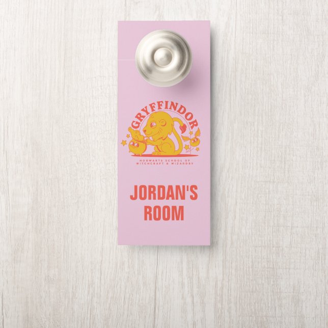 Affichette De Porte HARRY POTTER™ | École de Hogwarts GRYFFINDOR™ (Sur le bouton)