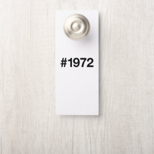 Affichette De Porte Hashtag 1972 53 Anniversaire