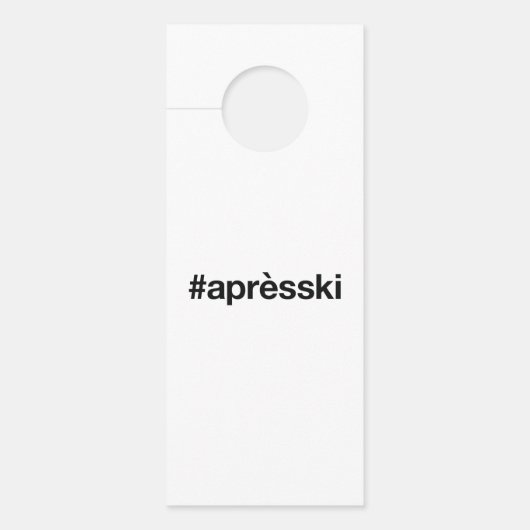 Affichette De Porte Hashtag SKI APRES (Devant)