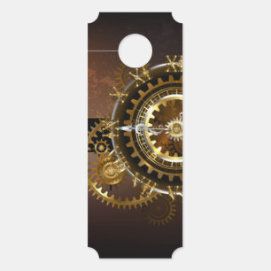 Affichette De Porte Horloge Steampunk avec des engrenages anciens