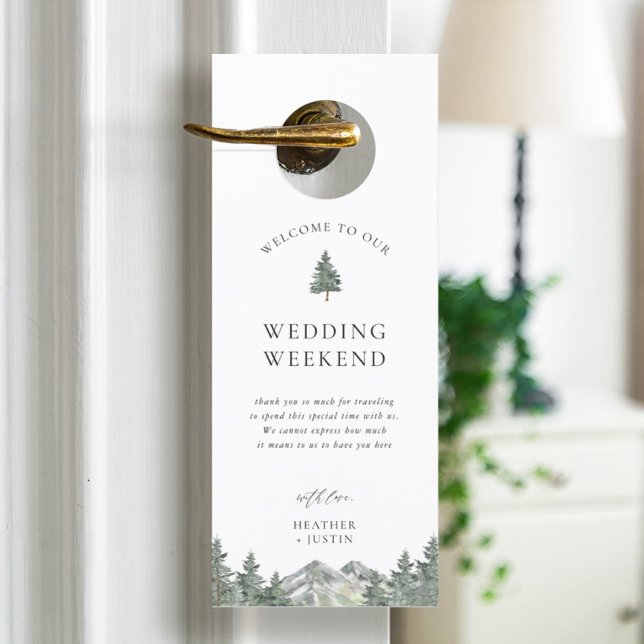 Affichette De Porte Hôtel Mountain Forest Mariage (Créateur téléchargé)