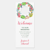Affichette De Porte Hôtes Mariages de couleur hibiscus hawaïens tropic (Dos)