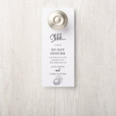 Affichette De Porte Huîtres Noir Blanc Shhh Ne Dérangez Pas Mariage (Sur le bouton)