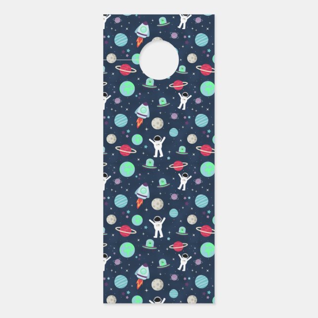 Affichette De Porte Illustration de motif spatial (Devant)