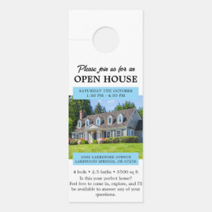Affichette De Porte Invitation à la Journée Portes Ouvertes Immobilier