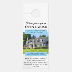 Affichette De Porte Invitation à la Journée Portes Ouvertes Immobilier