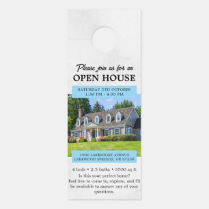 Affichette De Porte Invitation à la Journée Portes Ouvertes Immobilier