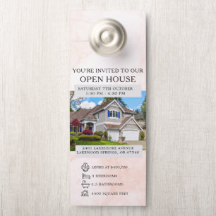 Affichette De Porte Invitation à la Journée Portes Ouvertes Immobilier